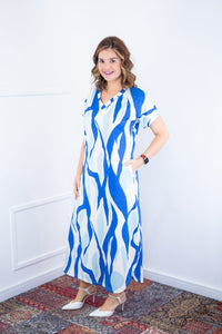 Vestido Antonella – Decote V com Fendas Laterais em Malha Confort Deluxe - Naguirre Shop