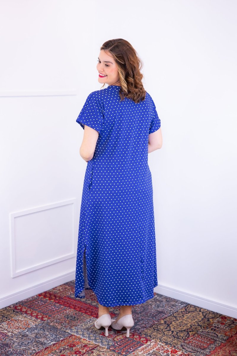 Vestido Antonella – Decote V com Fendas Laterais em Malha Confort Deluxe - Naguirre Shop