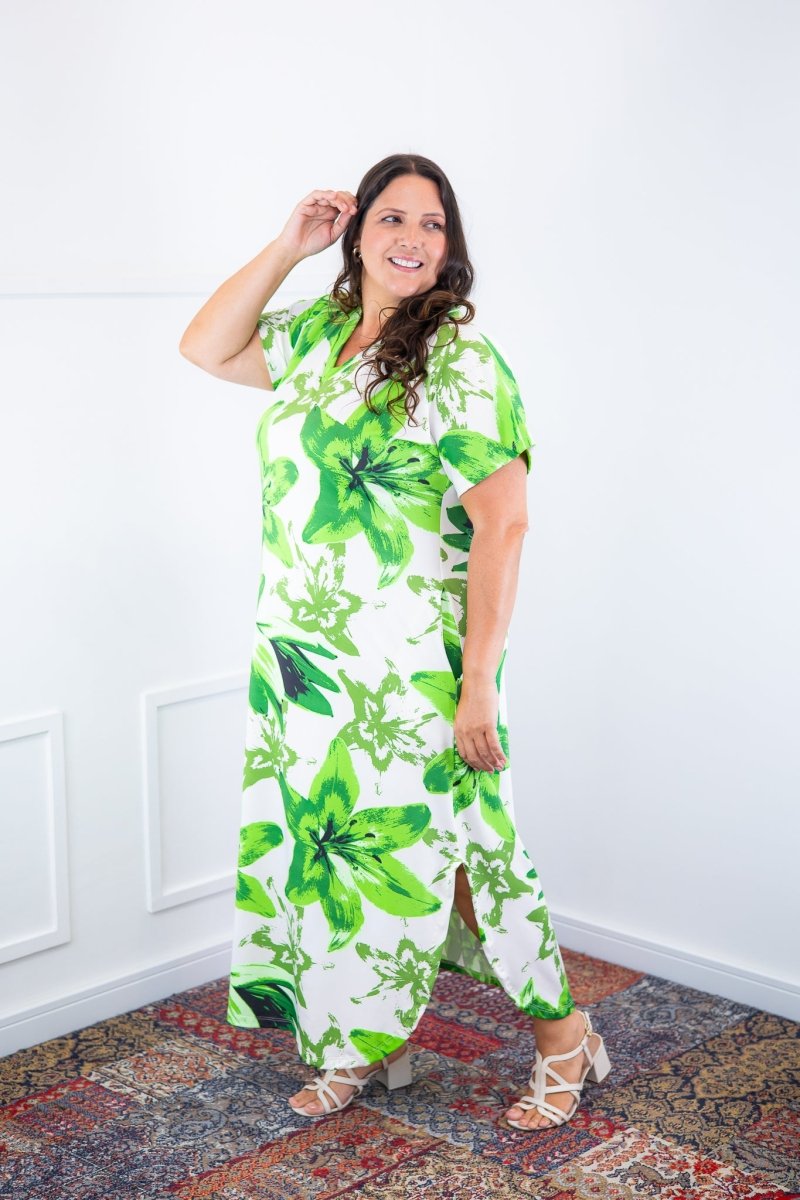 Vestido Antonella – Decote V com Fendas Laterais em Malha Confort Deluxe - Naguirre Shop