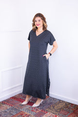 Vestido Antonella – Decote V com Fendas Laterais em Malha Confort Deluxe - Naguirre Shop