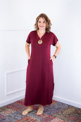 Vestido Antonella – Decote V com Fendas Laterais em Malha Confort Deluxe - Naguirre Shop