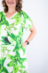 Vestido Antonella – Decote V com Fendas Laterais em Malha Confort Deluxe - Naguirre Shop