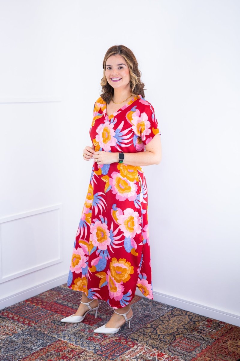 Vestido Antonella – Decote V com Fendas Laterais em Malha Confort Deluxe - Naguirre Shop