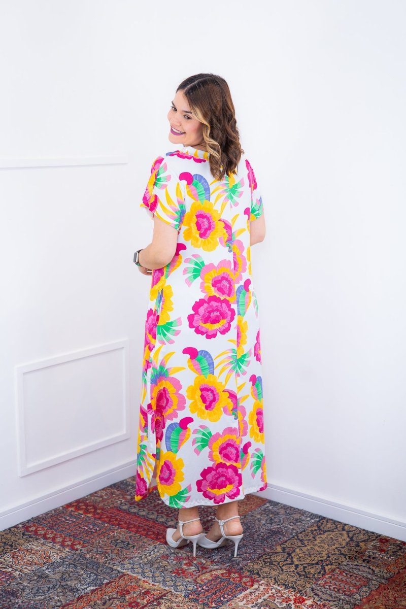Vestido Antonella – Decote V com Fendas Laterais em Malha Confort Deluxe - Naguirre Shop