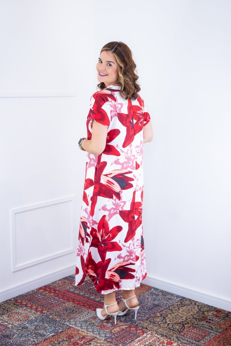 Vestido Antonella – Decote V com Fendas Laterais em Malha Confort Deluxe - Naguirre Shop