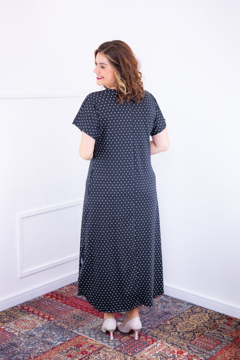 Vestido Antonella – Decote V com Fendas Laterais em Malha Confort Deluxe - Naguirre Shop