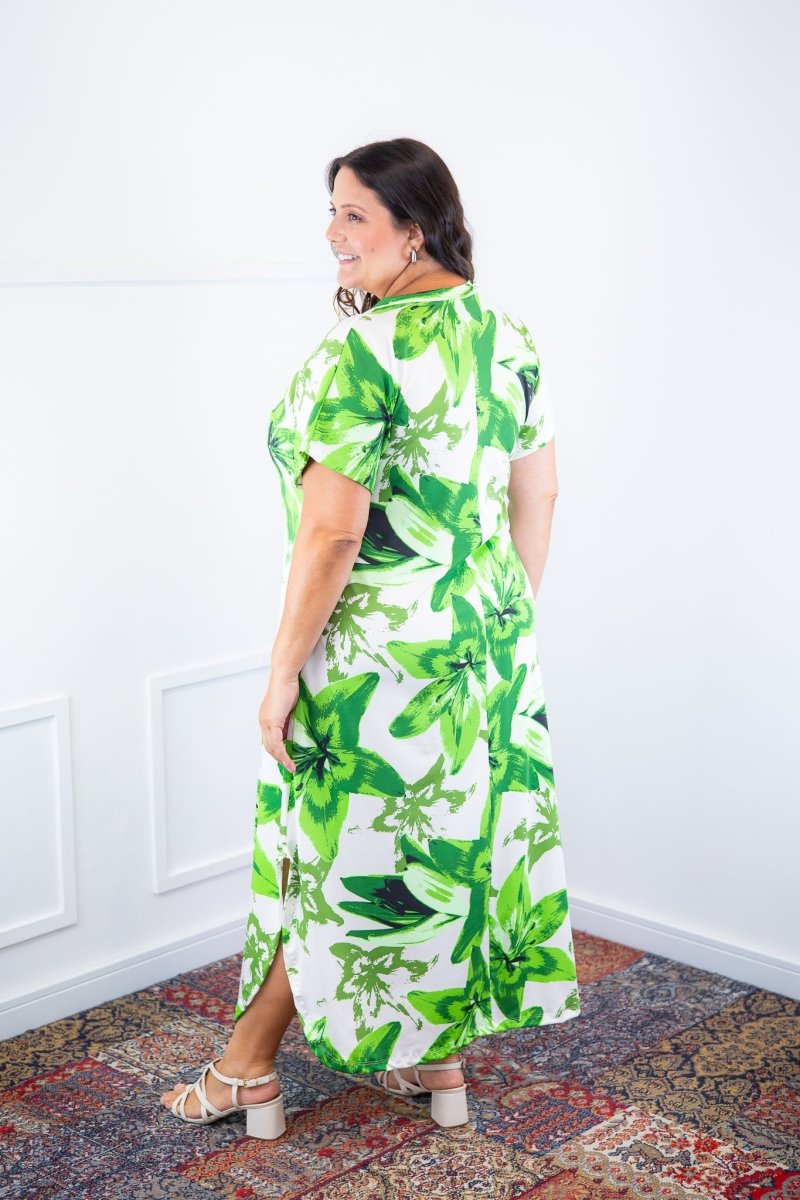 Vestido Antonella – Decote V com Fendas Laterais em Malha Confort Deluxe - Naguirre Shop