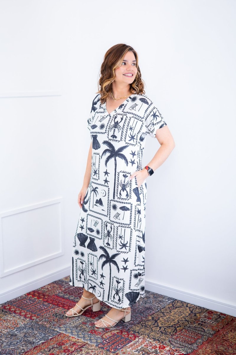 Vestido Antonella – Decote V com Fendas Laterais em Malha Confort Deluxe - Naguirre Shop