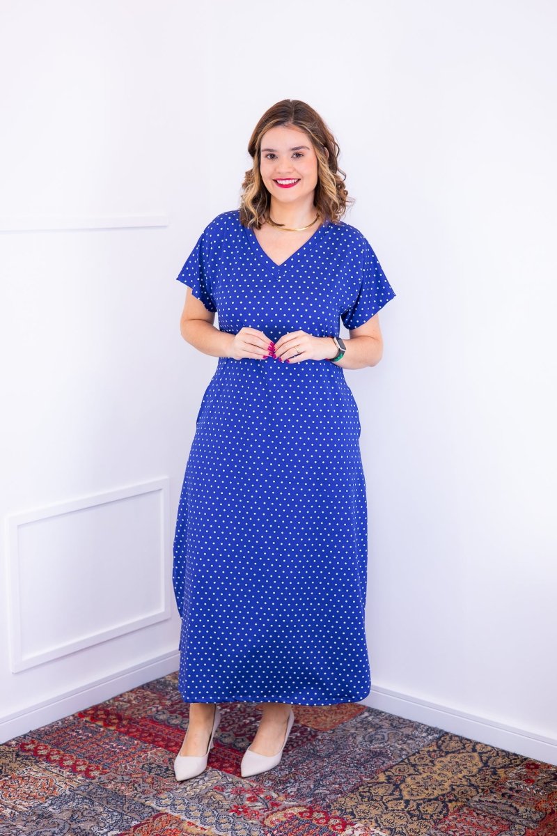 Vestido Antonella – Decote V com Fendas Laterais em Malha Confort Deluxe - Naguirre Shop