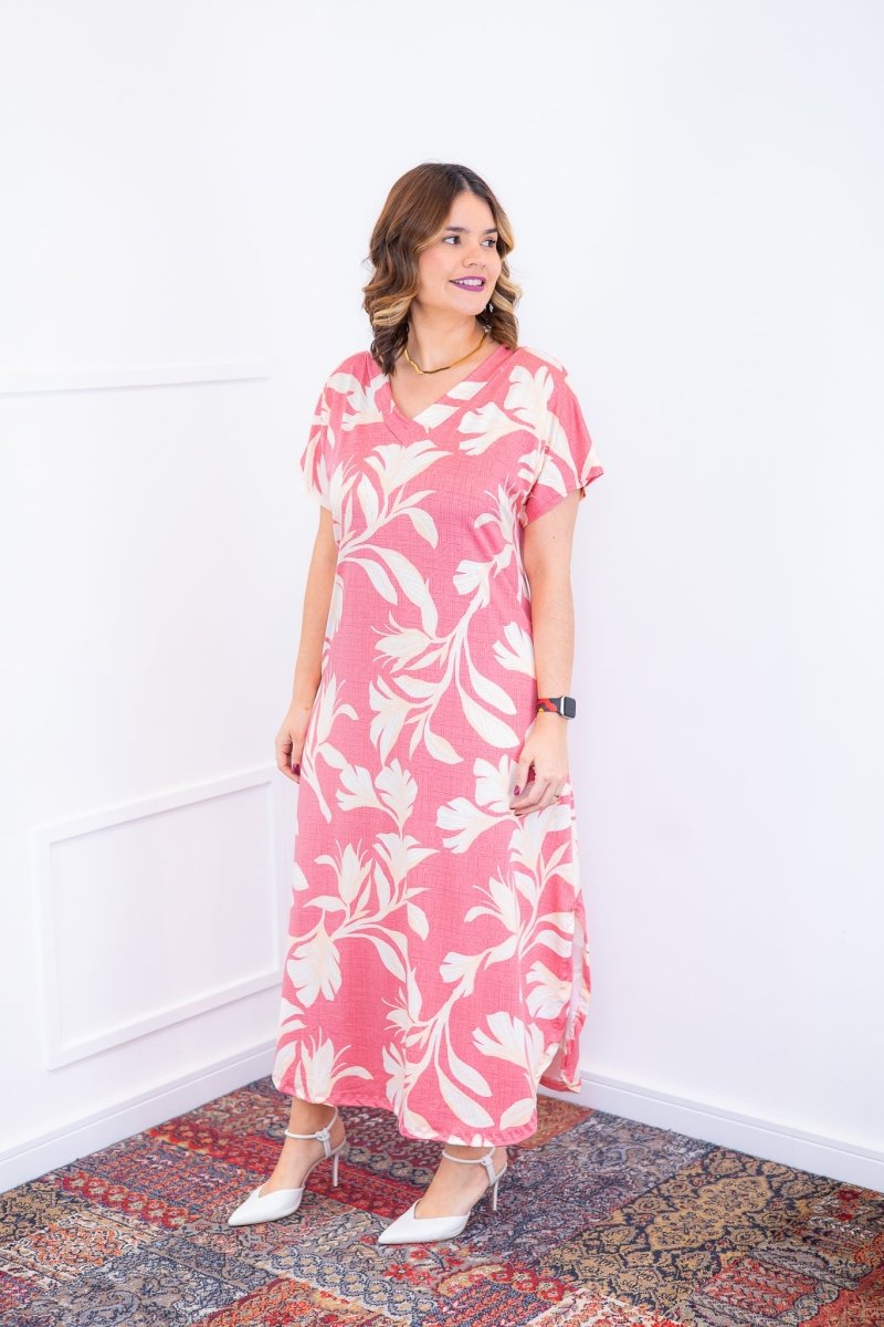 Vestido Antonella – Decote V com Fendas Laterais em Malha Confort Deluxe - Naguirre Shop