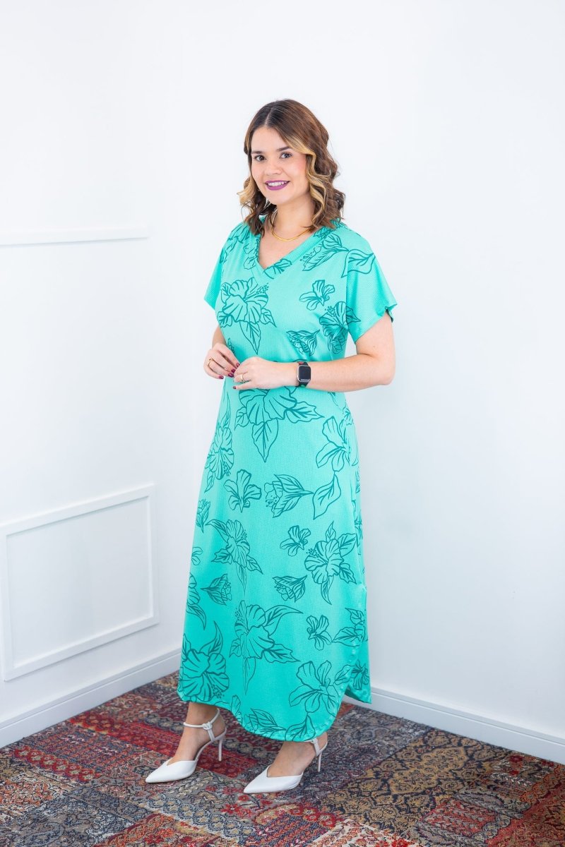 Vestido Antonella – Decote V com Fendas Laterais em Malha Confort Deluxe - Naguirre Shop