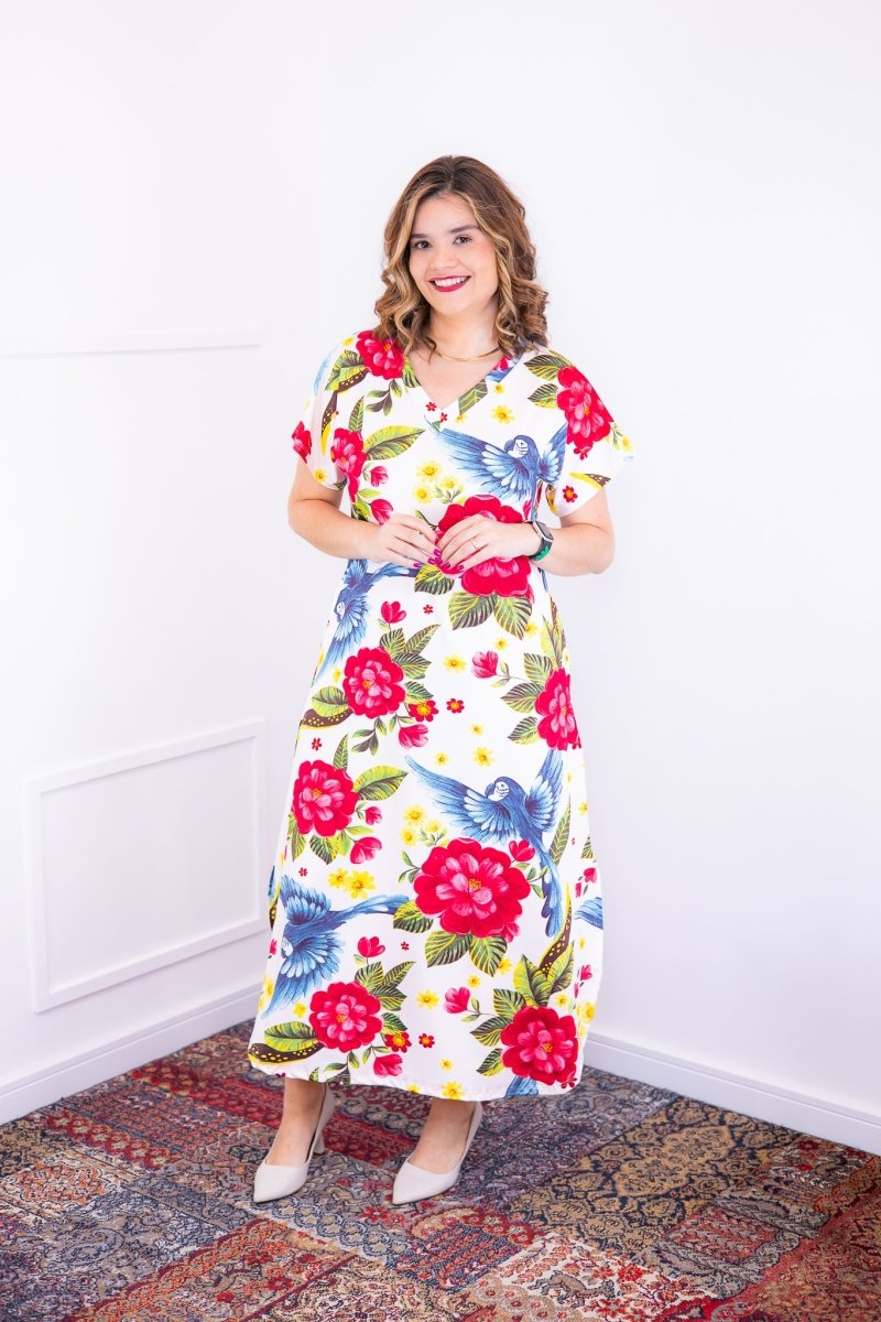 Vestido Antonella – Decote V com Fendas Laterais em Malha Confort Deluxe - Naguirre Shop