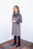 Vestido Beatriz - Midi com Gola Boba e Manga Longa em Plush - Naguirre Shop