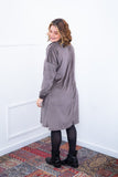 Vestido Beatriz - Midi com Gola Boba e Manga Longa em Plush - Naguirre Shop