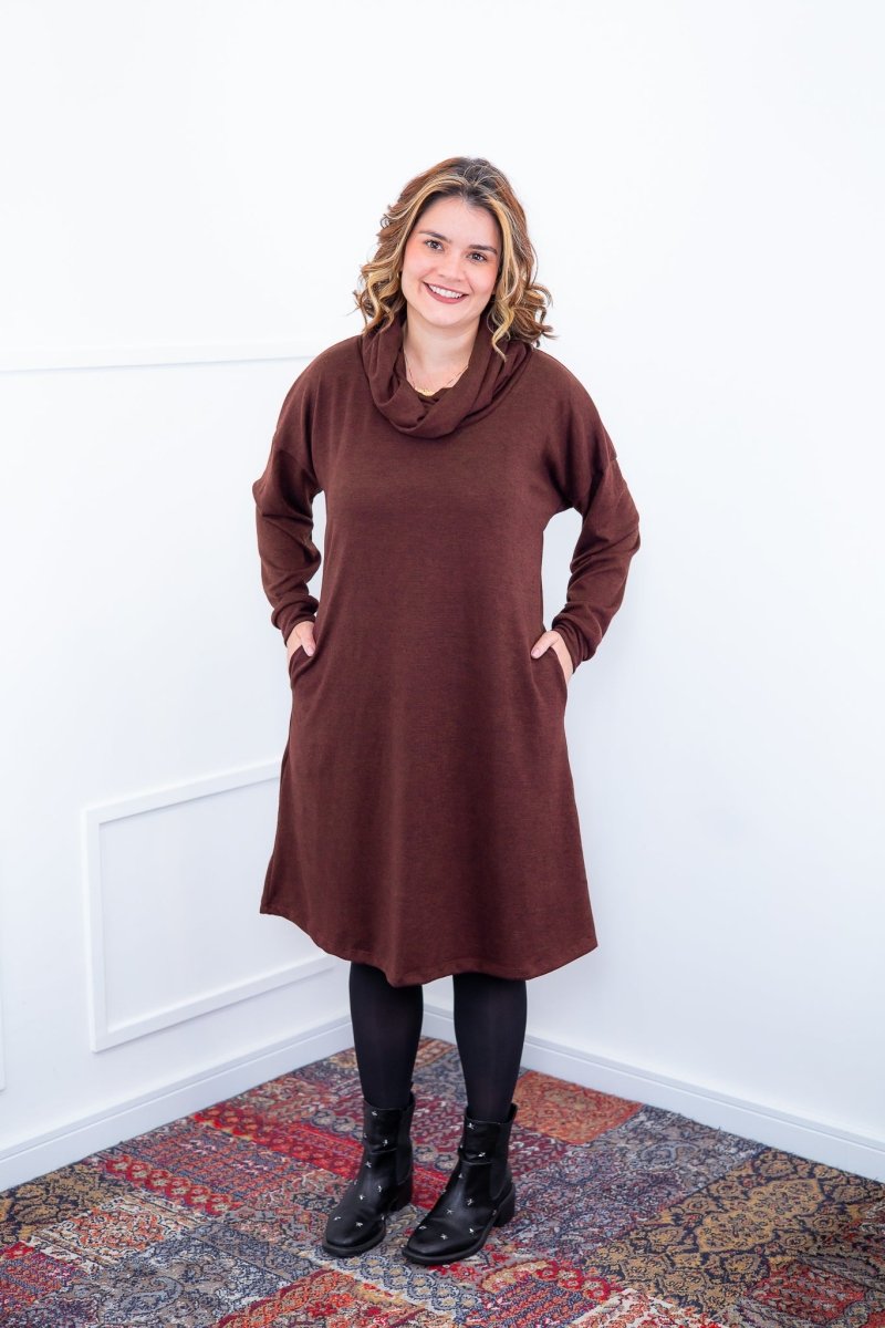 Vestido Bianca - Lãzinha de Gola Boba com Bolso - Naguirre Shop