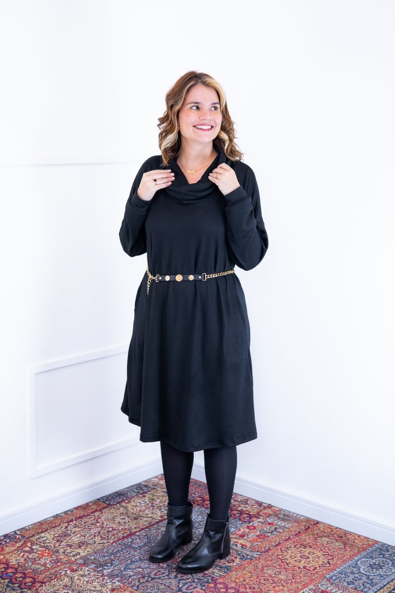 Vestido Bianca - Lãzinha de Gola Boba com Bolso - Naguirre Shop
