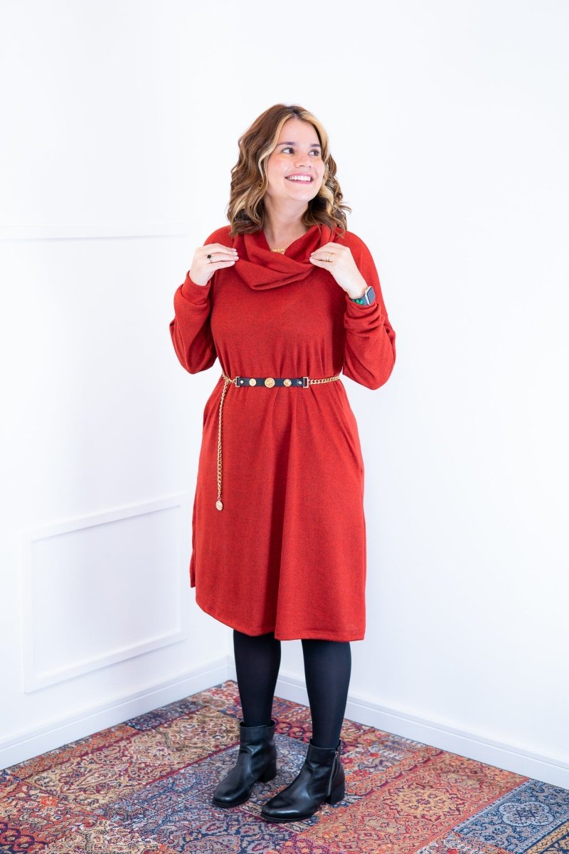 Vestido Bianca - Lãzinha de Gola Boba com Bolso - Naguirre Shop
