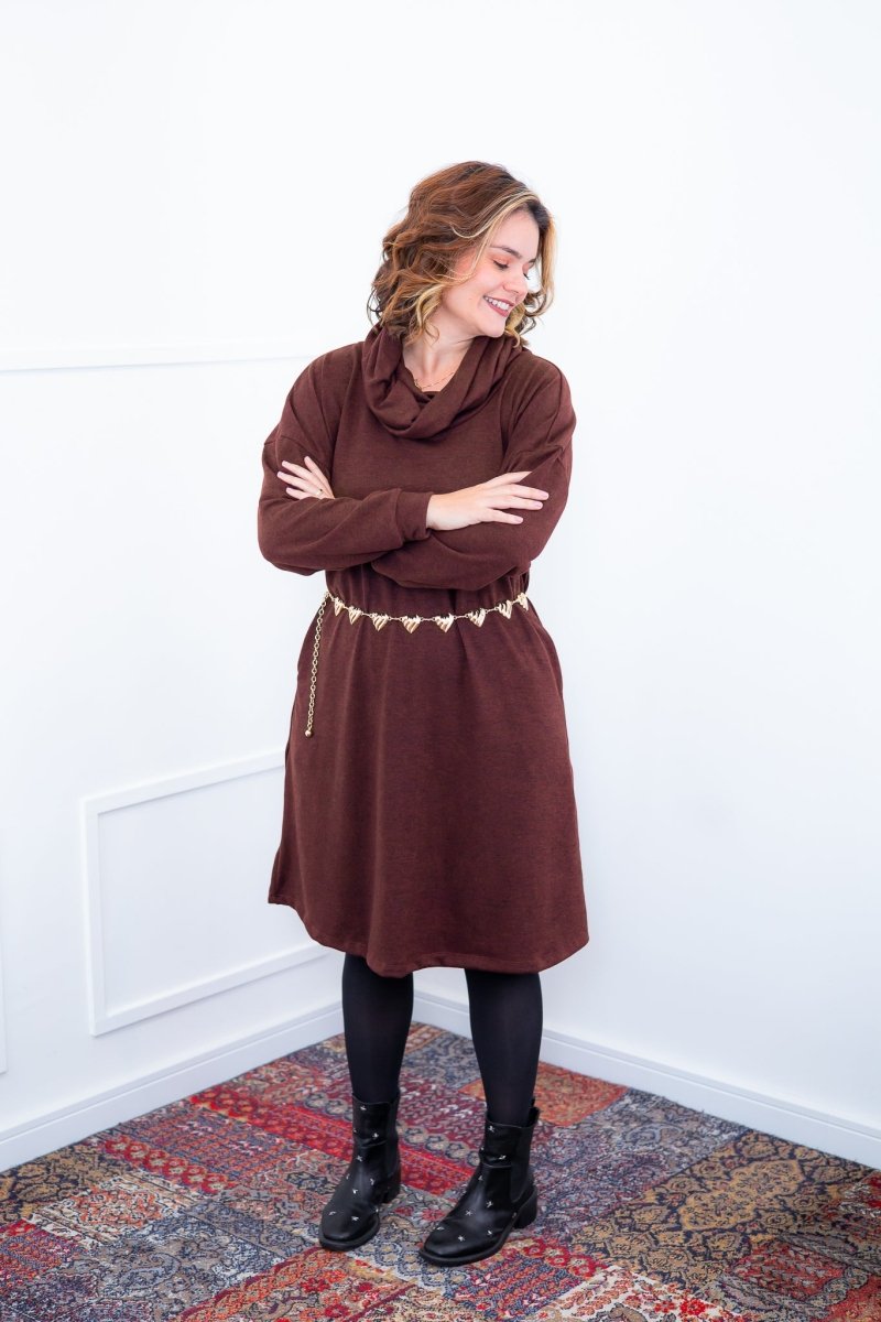 Vestido Bianca - Lãzinha de Gola Boba com Bolso - Naguirre Shop
