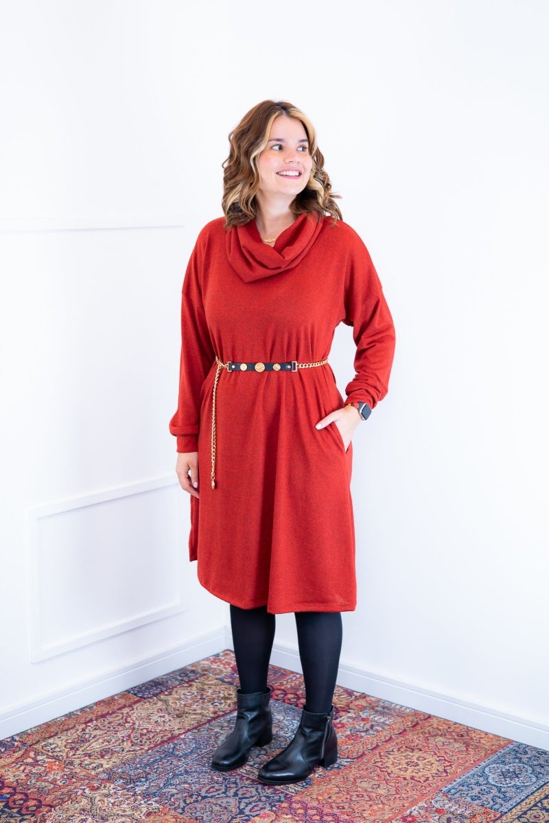 Vestido Bianca - Lãzinha de Gola Boba com Bolso - Naguirre Shop