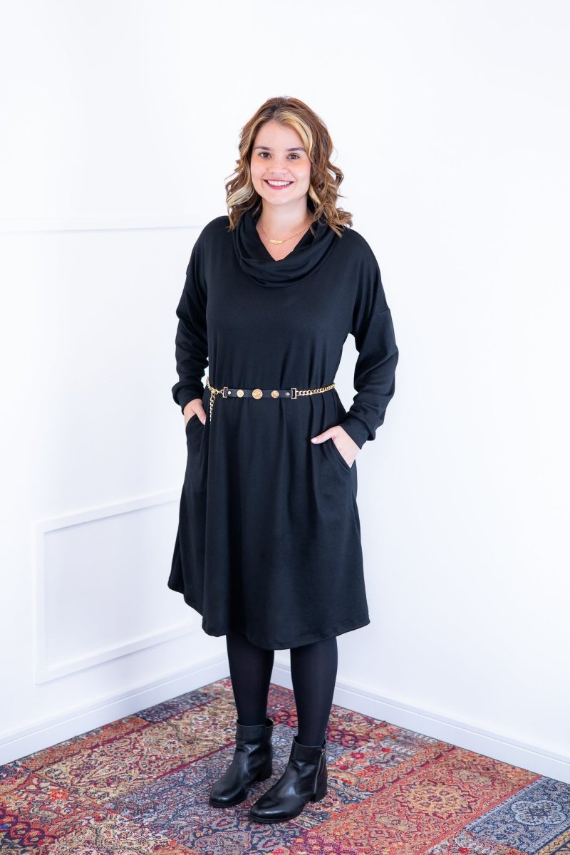 Vestido Bianca - Lãzinha de Gola Boba com Bolso - Naguirre Shop