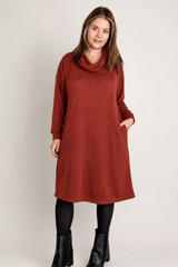 Vestido Bianca – Manga Longa com Gola Boba e Bolsos em Lãzinha Premium - Naguirre Shop
