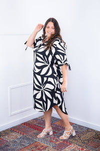 Vestido Bruna - Chemise Midi Gola V em Viscolinho - Naguirre Shop