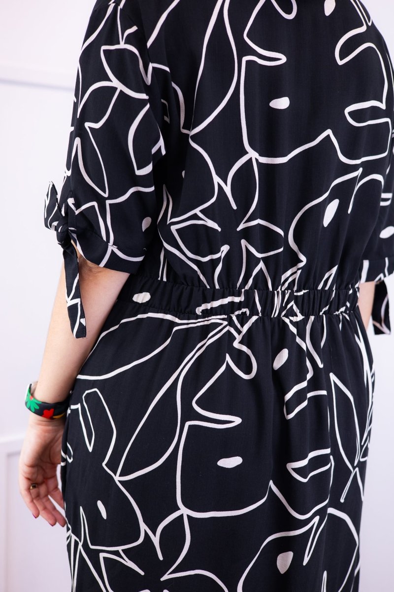 Vestido Bruna - Chemise Midi Gola V em Viscolinho - Naguirre Shop