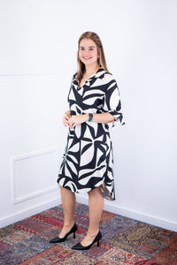 Vestido Bruna - Chemise Midi Gola V em Viscolinho - Naguirre Shop