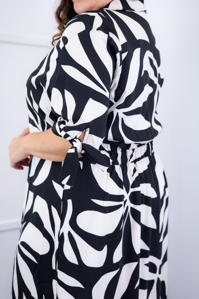 Vestido Bruna - Chemise Midi Gola V em Viscolinho - Naguirre Shop