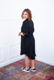 Vestido Bruna - Chemise Midi Gola V em Viscolinho - Naguirre Shop
