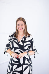 Vestido Bruna - Chemise Midi Gola V em Viscolinho - Naguirre Shop