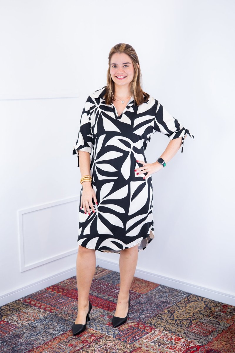 Vestido Bruna - Chemise Midi Gola V em Viscolinho - Naguirre Shop