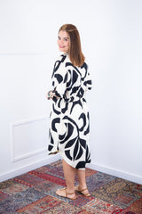 Vestido Bruna - Chemise Midi Gola V em Viscolinho - Naguirre Shop