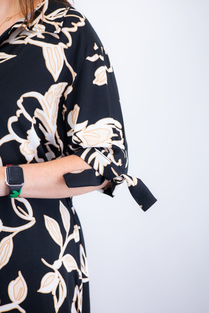 Vestido Bruna - Chemise Midi Gola V em Viscolinho - Naguirre Shop