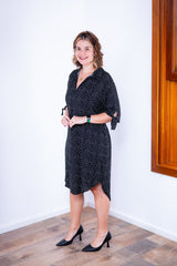 Vestido Bruna - Chemise Midi Gola V em Viscolinho - Naguirre Shop