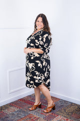 Vestido Bruna - Chemise Midi Gola V em Viscolinho - Naguirre Shop