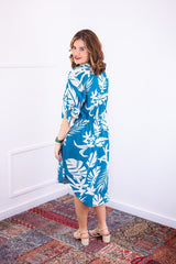 Vestido Bruna - Chemise Midi Gola V em Viscolinho - Naguirre Shop