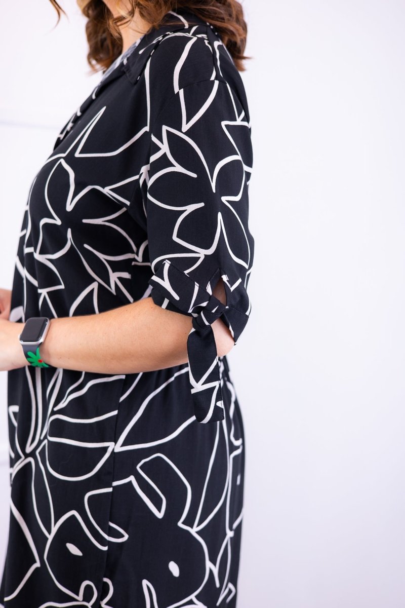 Vestido Bruna - Chemise Midi Gola V em Viscolinho - Naguirre Shop