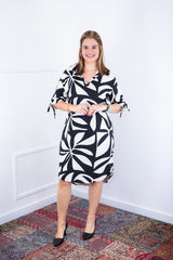 Vestido Bruna - Chemise Midi Gola V em Viscolinho - Naguirre Shop