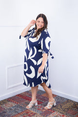 Vestido Bruna - Chemise Midi Gola V em Viscolinho - Naguirre Shop