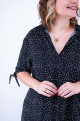 Vestido Bruna - Chemise Midi Gola V em Viscolinho - Naguirre Shop