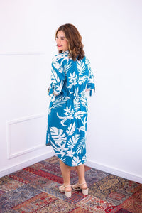 Vestido Bruna - Chemise Midi Gola V em Viscolinho - Naguirre Shop
