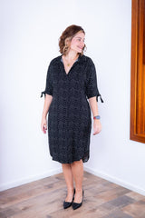 Vestido Bruna - Chemise Midi Gola V em Viscolinho - Naguirre Shop