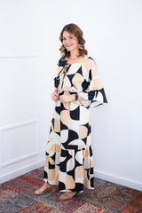 Vestido Celina – Manga Japonesa Longo em Crepe Fluido - Naguirre Shop