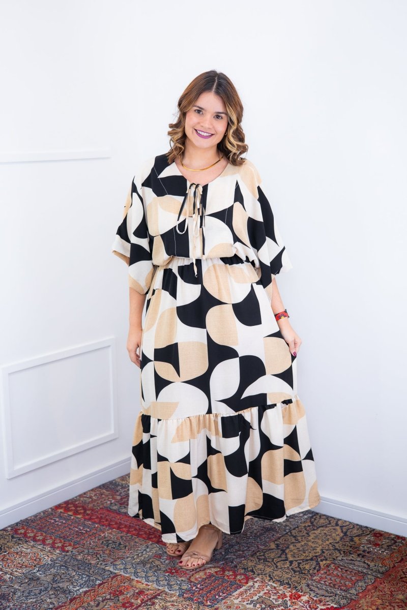 Vestido Celina – Manga Japonesa Longo em Crepe Fluido - Naguirre Shop