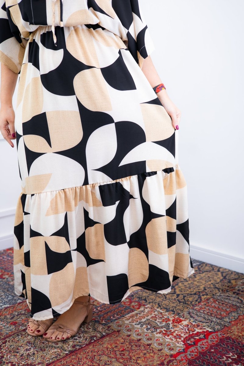 Vestido Celina – Manga Japonesa Longo em Crepe Fluido - Naguirre Shop