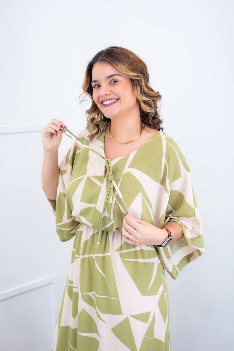 Vestido Celina – Manga Japonesa Longo em Crepe Fluido - Naguirre Shop