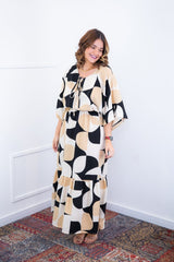 Vestido Celina – Manga Japonesa Longo em Crepe Fluido - Naguirre Shop
