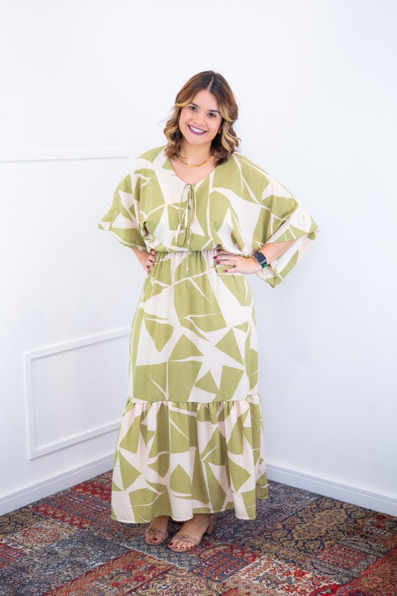 Vestido Celina – Manga Japonesa Longo em Crepe Fluido - Naguirre Shop