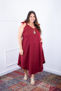 Vestido Dandara - Midi de Alça Decote V em Linho Light - Naguirre Shop